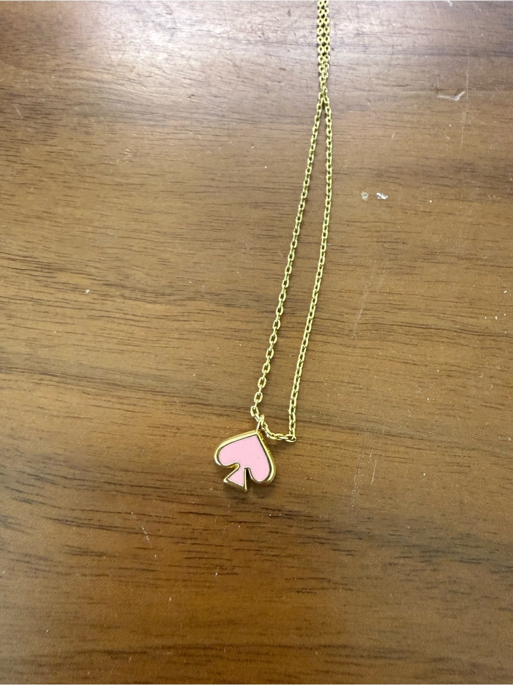 kate spade Pink Spade Pendant Necklace in Gold Tone